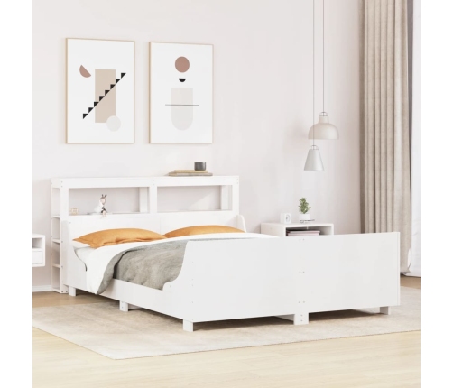 Estructura de cama sin colchón madera de pino blanca 140x200 cm