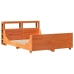Cama sin colchón madera maciza de pino marrón cera 140x200 cm