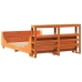 Cama sin colchón madera maciza de pino marrón cera 140x200 cm