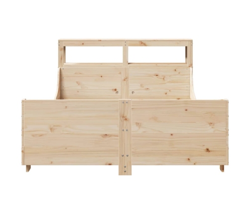 Estructura de cama sin colchón madera de pino maciza 120x200 cm