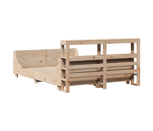 Estructura de cama sin colchón madera de pino maciza 120x200 cm