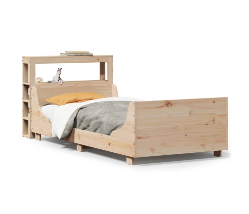 Estructura de cama sin colchón madera maciza de pino 100x200 cm