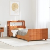 Cama sin colchón madera maciza de pino marrón cera 100x200 cm