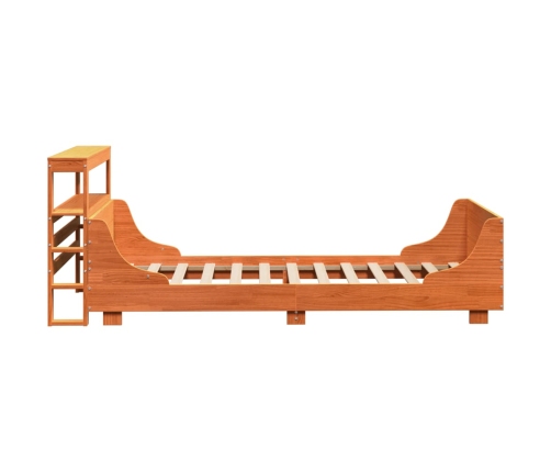 Estructura de cama sin colchón madera de pino marrón 90x200 cm