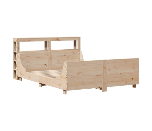 Estructura de cama sin colchón madera maciza de pino 140x190 cm