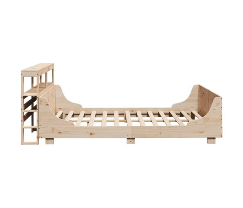 Estructura de cama sin colchón madera maciza de pino 140x190 cm