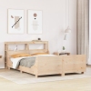 Estructura de cama sin colchón madera maciza de pino 140x190 cm