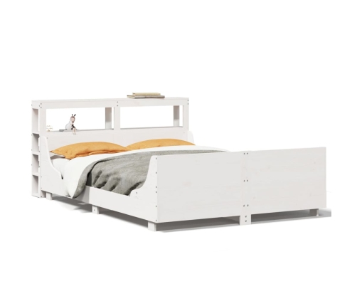 Estructura de cama sin colchón madera de pino blanca 140x190 cm