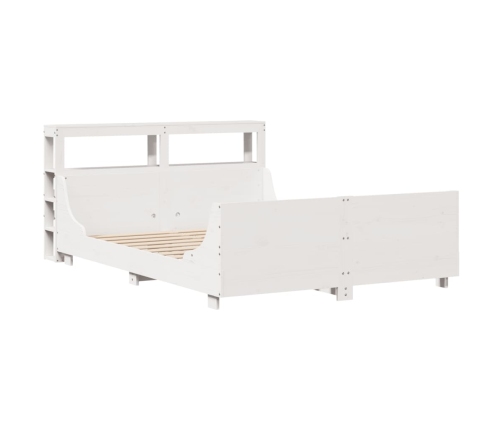 Estructura de cama sin colchón madera de pino blanca 140x190 cm