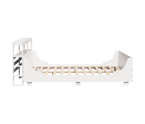 Estructura de cama sin colchón madera de pino blanca 140x190 cm