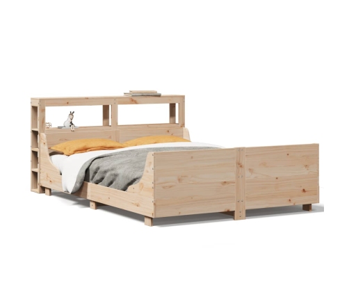 Estructura de cama sin colchón madera maciza de pino 135x190 cm