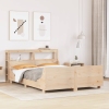 Estructura de cama sin colchón madera maciza de pino 135x190 cm