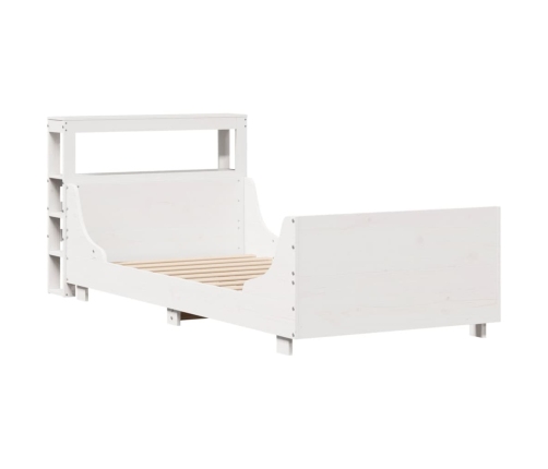 Estructura de cama sin colchón madera maciza blanca 90x190 cm