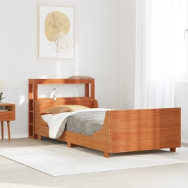 Estructura de cama sin colchón madera maciza marrón 90x190 cm