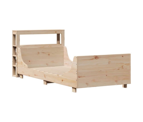 Estructura de cama sin colchón madera maciza pino 75x190 cm