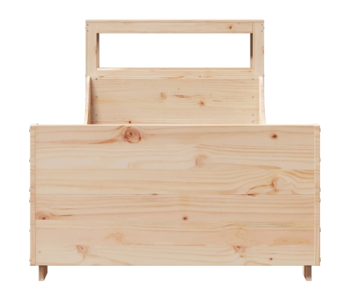 Estructura de cama sin colchón madera maciza pino 75x190 cm