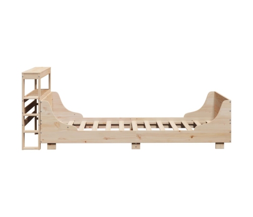 Estructura de cama sin colchón madera maciza pino 75x190 cm