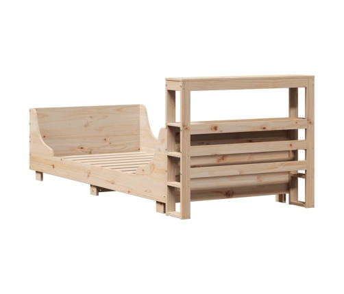 Estructura de cama sin colchón madera maciza pino 75x190 cm