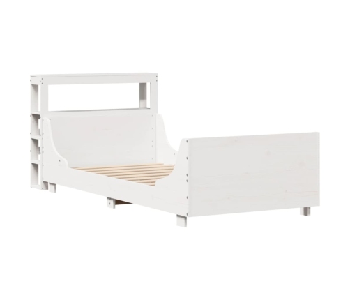 Estructura de cama sin colchón madera maciza blanca 75x190 cm