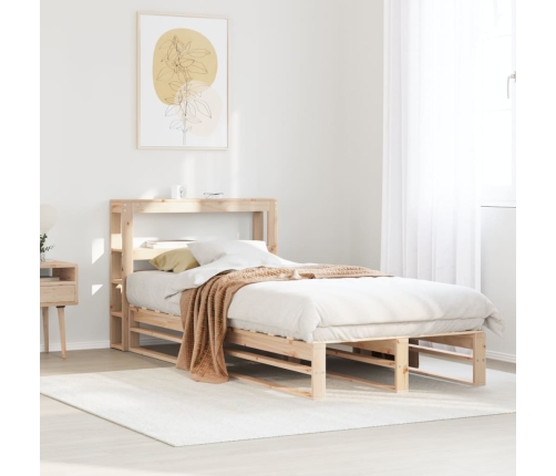 Estructura de cama sin colchón madera maciza de pino 90x200 cm