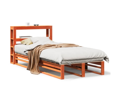 Estructura de cama sin colchón madera de pino marrón 90x200 cm