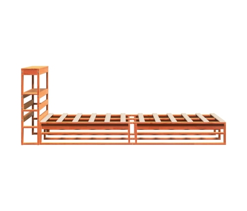 Estructura de cama sin colchón madera de pino marrón 90x200 cm