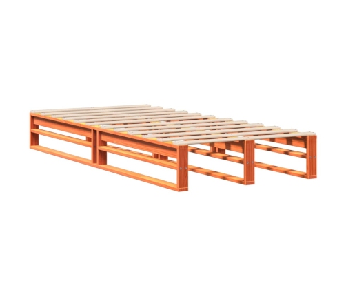 Cama sin colchón madera maciza de pino marrón cera 100x200 cm