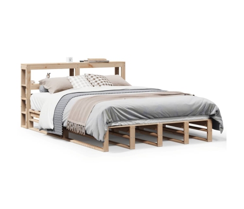 Estructura de cama sin colchón madera de pino maciza 120x200 cm