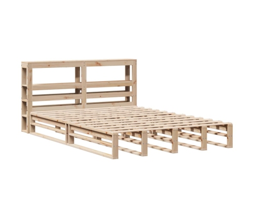 Estructura de cama sin colchón madera de pino maciza 120x200 cm