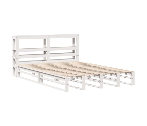 Estructura de cama sin colchón madera de pino blanca 140x200 cm