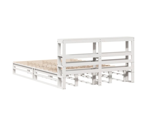 Estructura de cama sin colchón madera de pino blanca 150x200 cm