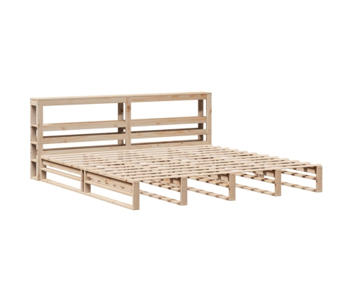 Estructura de cama sin colchón madera maciza de pino 180x200 cm