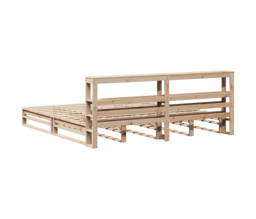 Estructura de cama sin colchón madera maciza de pino 180x200 cm