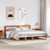 Cama sin colchón madera maciza de pino marrón cera 180x200 cm