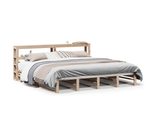 Estructura de cama sin colchón madera maciza de pino 200x200 cm