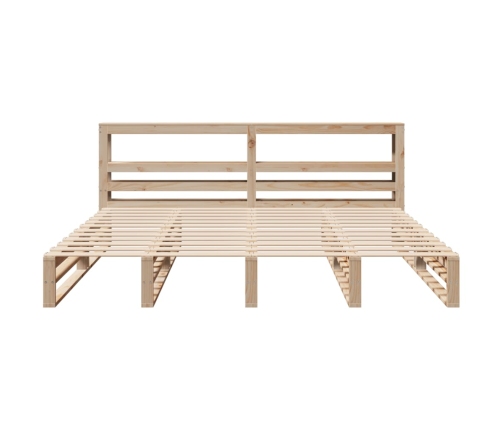 Estructura de cama sin colchón madera maciza de pino 200x200 cm