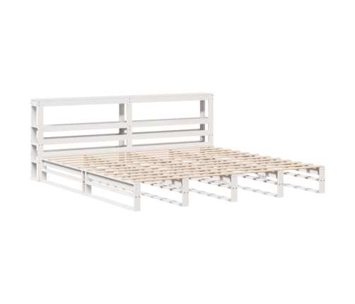 Estructura de cama sin colchón madera maciza blanca 200x200 cm