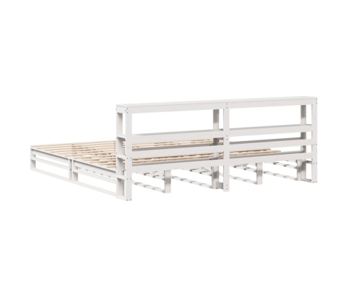 Estructura de cama sin colchón madera maciza blanca 200x200 cm