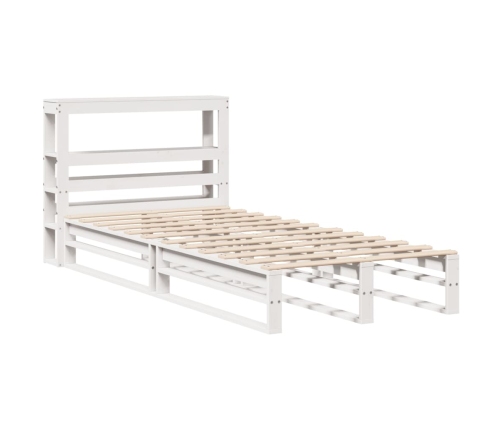 Estructura de cama sin colchón madera maciza blanca 75x190 cm