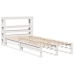 Estructura de cama sin colchón madera maciza blanca 75x190 cm