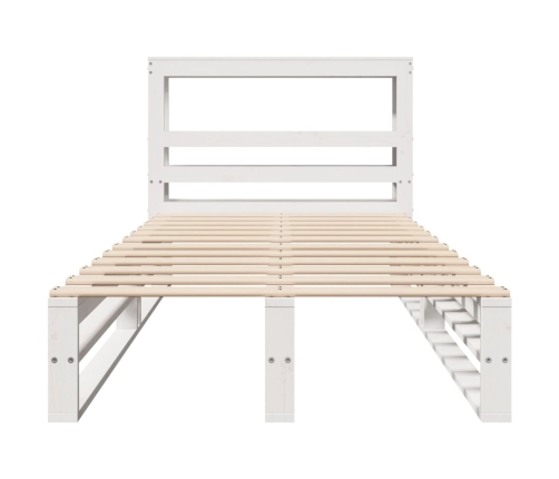 Estructura de cama sin colchón madera maciza blanca 75x190 cm