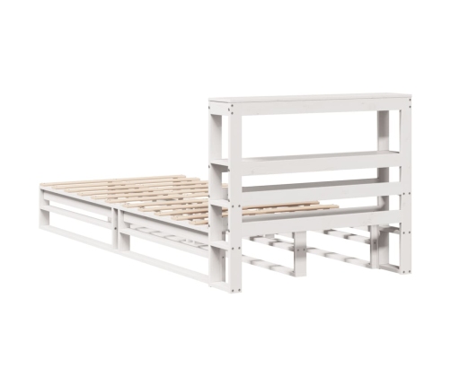 Estructura de cama sin colchón madera maciza blanca 75x190 cm