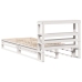 Estructura de cama sin colchón madera maciza blanca 75x190 cm