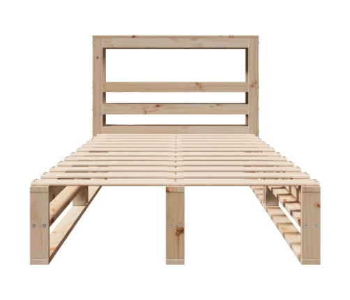 Estructura de cama sin colchón madera maciza de pino 90x190 cm