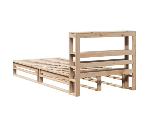 Estructura de cama sin colchón madera maciza de pino 90x190 cm