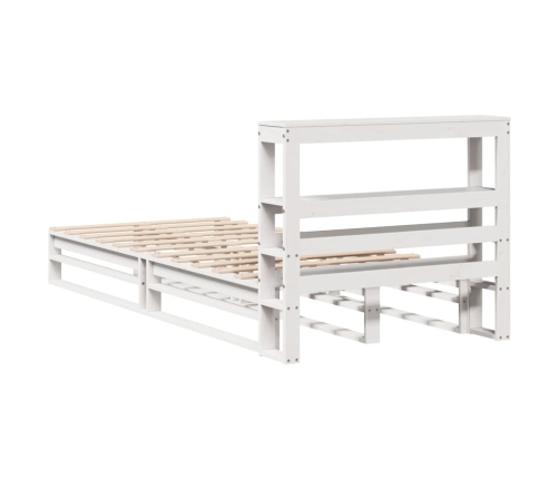 Estructura de cama sin colchón madera maciza blanca 90x190 cm