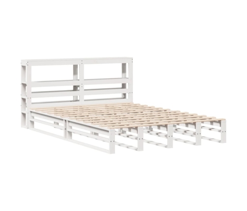 Estructura de cama sin colchón madera maciza blanca 120x190 cm