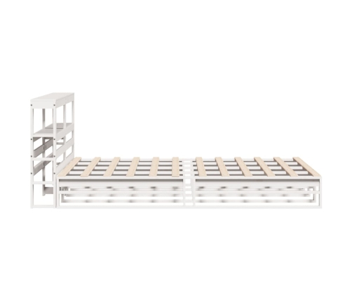 Estructura de cama sin colchón madera maciza blanca 120x190 cm