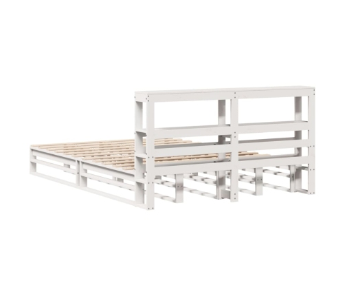 Estructura de cama sin colchón madera maciza blanca 120x190 cm