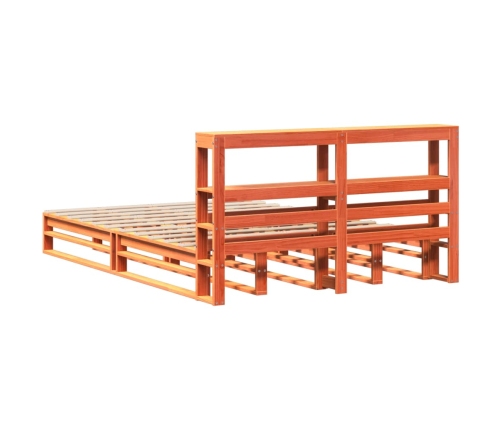 Estructura de cama sin colchón madera maciza marrón 120x190 cm